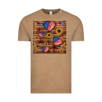 Vintage Coffee 4th of july hearts seamless pattern Vintage Tee - BundleAndBundleShop