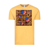 Vintage Mustard 4th of july hearts seamless pattern Vintage Tee - BundleAndBundleShop