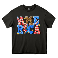 Asphalt America with lightning bolt Heavy Core Tee - texasbilliewilder