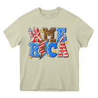 Mossy America with lightning bolt Heavy Core Tee - texasbilliewilder