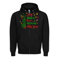 Black joy hope love peace christmas Zipper Hoodie - MaliasSmallBusiness
