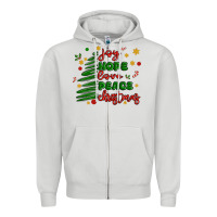 Dove Grey joy hope love peace christmas Zipper Hoodie - MaliasSmallBusiness