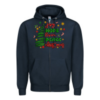 Navy joy hope love peace christmas Zipper Hoodie - MaliasSmallBusiness
