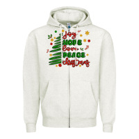 Oatmeal Heather joy hope love peace christmas Zipper Hoodie - MaliasSmallBusiness