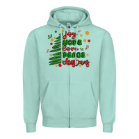 Seafoam joy hope love peace christmas Zipper Hoodie - MaliasSmallBusiness