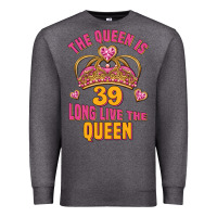 Charcoal Heather the queen is 39 long live the queen Premium Sweatshirt - Jasminsmagicworld