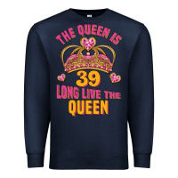 Navy the queen is 39 long live the queen Premium Sweatshirt - Jasminsmagicworld