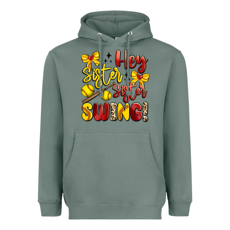 Hey Sister Sister Swing Softball Heavyweight Hoodie by Artiststas | Teevron