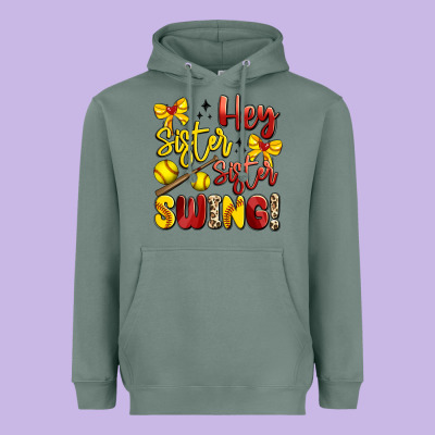Hey Sister Sister Swing Softball Heavyweight Hoodie Designed By Artiststas