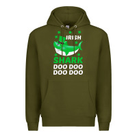 Army Green Irish Shark Doo Doo Doo Saint Patricks Day Premium Hoodie - Bettercallsaul