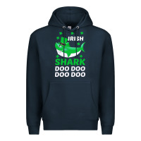 Navy Irish Shark Doo Doo Doo Saint Patricks Day Premium Hoodie - Bettercallsaul