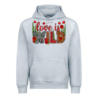 Heather Grey Love is wild Valentine's Day Urban Hoodie - HowdyJamesFarm