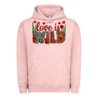 Pigment Salmon Love is wild Valentine's Day Urban Hoodie - HowdyJamesFarm