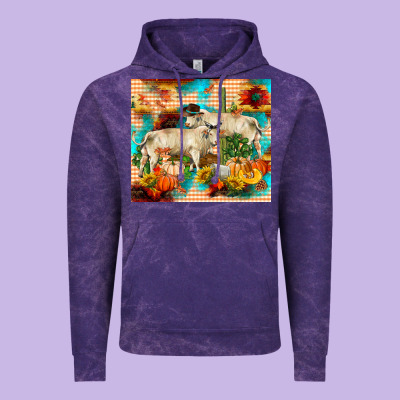 Fall Charolais Bulls Vintage Hoodie Designed By Ranaportraitstore