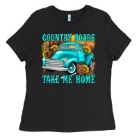 Black country roads take me home western Ladies Tee - texasbilliewilder