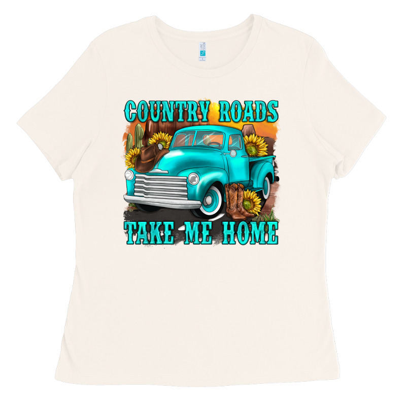 Country Roads Take Me Home Western Ladies Tee by texasbilliewilder | Teevron