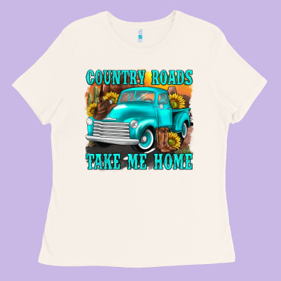 Country Roads Take Me Home Western Ladies Tee Designed By Texasbilliewilder