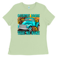 Matcha country roads take me home western Ladies Tee - texasbilliewilder