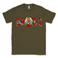 Army Green mom lady of guadalupe Classic Tee - BarkalooDesign