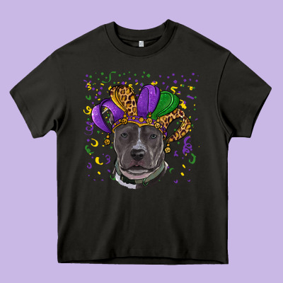 Heavy Core Tee mardi gras pitbull