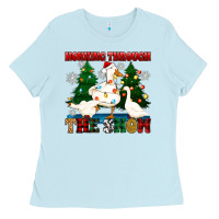 Baby Blue honking through the snow Ladies Tee - Zillion Design Studio