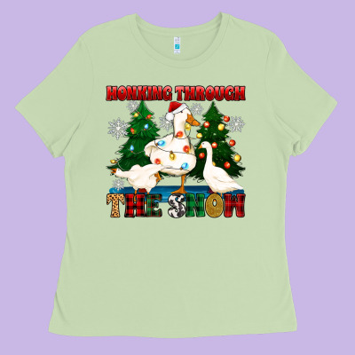 Honking Through The Snow Ladies Tee Designed By Zillion Design Studio