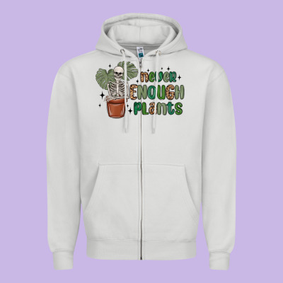 Never Enough Plants Zipper Hoodie Designed By Maliassmallbusiness