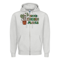 Dove Grey never enough plants Zipper Hoodie - MaliasSmallBusiness