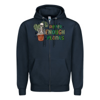 Navy never enough plants Zipper Hoodie - MaliasSmallBusiness