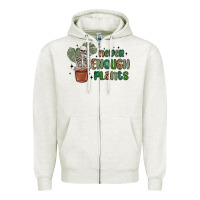 Oatmeal Heather never enough plants Zipper Hoodie - MaliasSmallBusiness