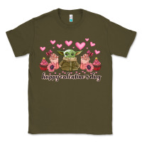 Army Green happy valentines day yoda Classic Tee - CowhideDigitalArt