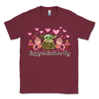 Burgundy happy valentines day yoda Classic Tee - CowhideDigitalArt