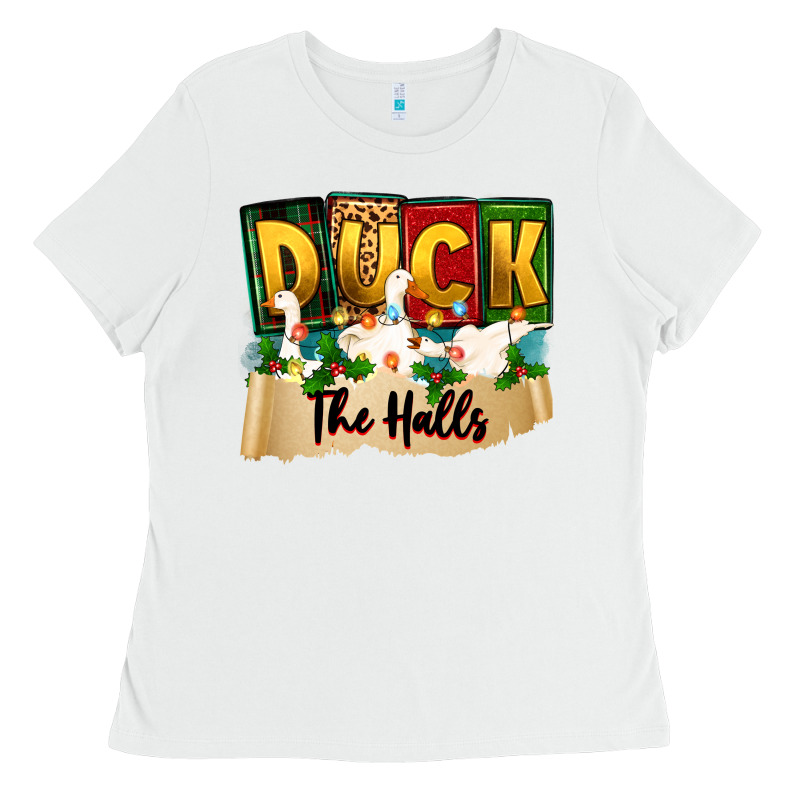 Christmas Duck The Halls Ladies Tee by Zillion Design Studio | Teevron