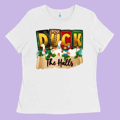 Christmas Duck The Halls Ladies Tee Designed By Zillion Design Studio