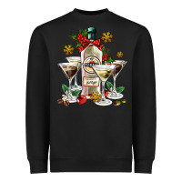 Black Christmas martini  and martini bottle Heavyweight Sweatshirt - AdoDesignShop