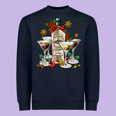 Christmas Martini  And Martini Bottle Heavyweight Sweatshirt Designed By Adodesignshop