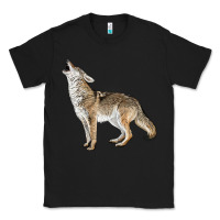 Black Howling Coyote Classic Tee - LillyAllenDesigns