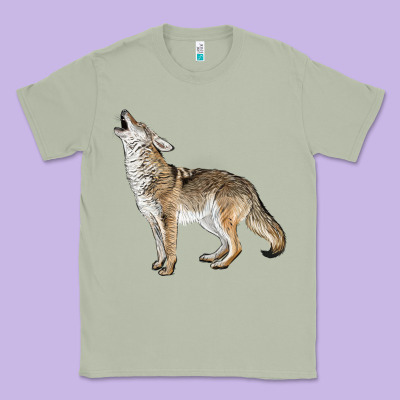 Howling Coyote Classic Tee Designed By Lillyallendesigns