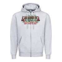 Heather Grey bring your ass kicking boots Zipper Hoodie - NancyCooperArtShop