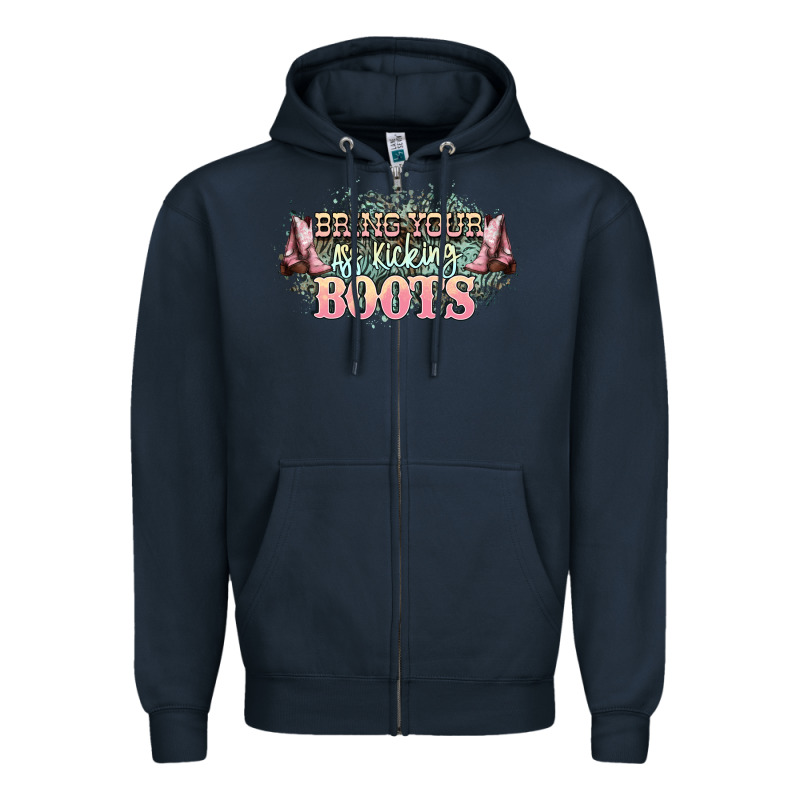Bring Your Ass Kicking Boots Zipper Hoodie by NancyCooperArtShop | Teevron