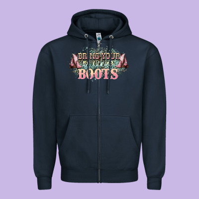 Bring Your Ass Kicking Boots Zipper Hoodie Designed By Nancycooperartshop