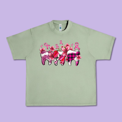 Cancer Ribbon With Teeth Urban Heavy Tee Designed By Adodesignshop