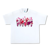 White cancer ribbon with teeth Urban Heavy Tee - AdoDesignShop