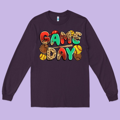 Game Day Softball Long Sleeve Tee Designed By Jahusdesignshop