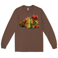 Chestnut Gymnocalycium Variegated Cactus Long Sleeve Tee - LillyAllenDesigns