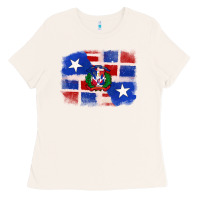 Bone dominican and puerto rico flag Ladies Tee - texasbilliewilder
