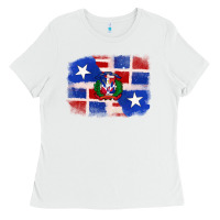 White dominican and puerto rico flag Ladies Tee - texasbilliewilder