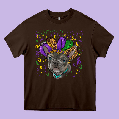 Heavy Core Tee mardi gras french bulldog