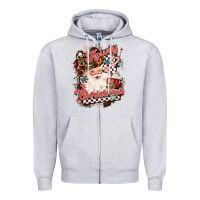 Heather Grey western howdy christmas Zipper Hoodie - MaliasSmallBusiness