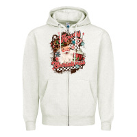 Oatmeal Heather western howdy christmas Zipper Hoodie - MaliasSmallBusiness